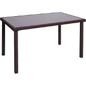 Mendler Poly-rattan tafel -G19, tuintafel balkontafel, 120x75cm ~ bruin
