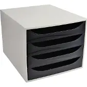 Exacompta Ecobox Office ladeblok zwart (4 laden)