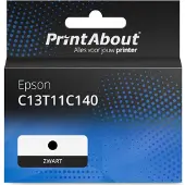 PrintAbout Inktcartridge C13T11C140 Zwart geschikt voor Epson