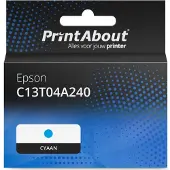 PrintAbout Inktcartridge C13T04A240 Cyaan Extra hoge capaciteit geschikt voor Epson
