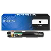 PrintAbout Toner 106R03757 Zwart Hoge capaciteit geschikt voor Xerox