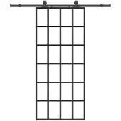 vidaXL Schuifdeur met beslagset 90x205 cm ESG glas zwart
