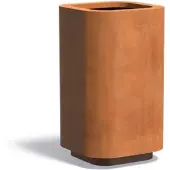 HetTuinstel.nl Cortenstaal plantenbak afgerond 70x70x120cm - Met bodem