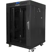 Lanberg Rackkast - - 15U - Glazen deur - Modern ontwerp - Zwart