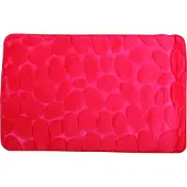 MSV Badkamerkleedje/badmat tapijt - kiezel motief - vloermat - rood - 50 x 80 cm - laagpolig - Badmatjes