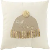 J-Line kussen muts let's get cozy katoen /beige 45x45x12cm