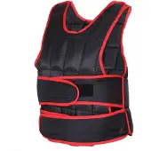 HOMCOM HOMdotCOM 20 kg trainingsvest verstelbaar gewichtsvest zwart+rood