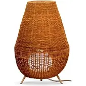 Newgarden Saona LED vloerlamp met accu-lichtbron Saona, dimbaar, hout licht, Woon-/ Eetkamer, Hout