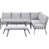 Garden Impressions Senja lounge dining set 4-delig rechts - valley sand