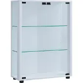 Hioshop Sintalo vitrinekast 2 glazen deuren wit.