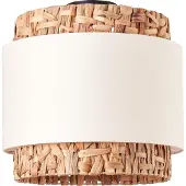 Brilliant Plafondlamp Waterlilly rotan met witte stof