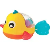 Playgro Paddellend Badvisje - Badspeelgoed - Trekspeeltje - Clownvis met spartelende vinnen - Waterspeelgoed baby - 2 kleuruitvoeringen -Speelgoed Baby - Speelgoed 1 jaar - Baby speelgoed