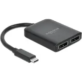 DeLOCK USB Type-C splitter (DP Alt Mode) voor 2 x DisplayPort MST / VXP