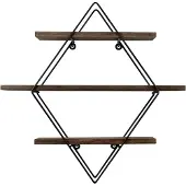 Homitis Cerritos Wandplank | 100% Vurenhout | 100% Metaal | Zwart Notenhout