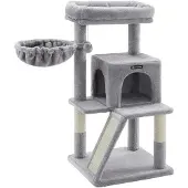 Feandrea Kraboom van 96 cm met knus holletje, klimtoren voor katten, krabplank