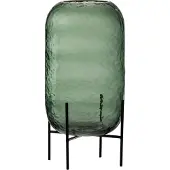 J-Line Vase round irregular glass green large