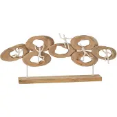 J-Line Figuurs 5 in ring op voet mango hout naturel