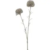 J-Line Tak marigold 2 bloemen+glitters plastiek licht groen