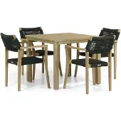 Garden Collections Lifestyle Dallas/Weston 90 cm dining tuinset 5-delig