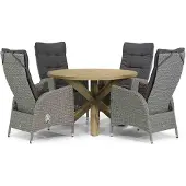 Garden Collections Lincoln/Sand City 120 cm rond dining tuinset 5-delig