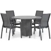Lifestyle Garden Furniture Lifestyle Ultimate/Graniet 120 cm rond dining tuinset 5-delig