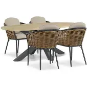 Lifestyle Garden Furniture Lifestyle Nice/Brookline 200 cm dining tuinset 5-delig