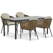 Lifestyle Garden Furniture Lifestyle Nice/Como 180 cm dining tuinset 5-delig