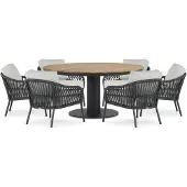 Coco Puerto/Salerno 160 cm low dining tuinset 7-delig - laag