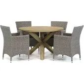 Garden Collections Dublin/Sand City 120 cm rond dining tuinset 5-delig