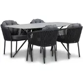 Santika Furniture Santika Novita/Valerio 180 cm dining tuinset 5-delig