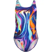 Speedo Digital Allover Leaderback Swimsuit Veelkleurig 15-16 Years Meisje