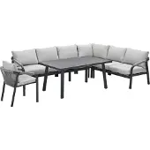 Garden Impressions Tarera lounge dining set 6-delig incl stoel - donker grijs