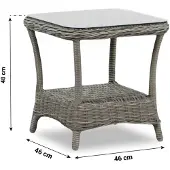 Garden Collections New Castle Bijzettafel met glasplaat