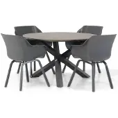 Hartman Sophie element/Ancona 125 cm rond dining tuinset 5-delig