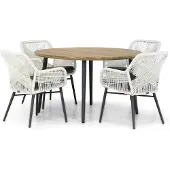 Lifestyle Garden Furniture Lifestyle Advance/Montana 130 cm rond dining tuinset 5-delig