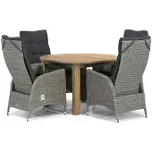 Garden Collections Lincoln/Brighton 120 cm rond dining tuinset 5-delig
