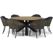 Santika Furniture Santika Tika/Rockville 160 cm dining tuinset 7-delig
