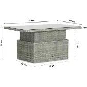 Garden Collections Hamilton loungetafel verstelbaar new grey