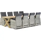 Garden Collections Bello/Oregon 300 cm dining tuinset 9-delig verstelbaar