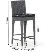 Garden Collections York barchair off black