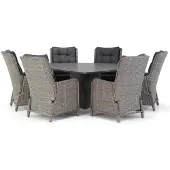Garden Collections Kingston/Graniet 170 cm triangel dining tuinset 7-delig