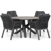Lifestyle Garden Furniture Lifestyle Verona/Ancona 125 cm dining tuinset 5-delig