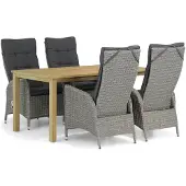 Garden Collections Lincoln/Weston 160 cm dining tuinset 5-delig