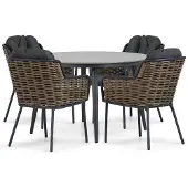 Santika Furniture Santika Fasano/Vienna 120 cm dining tuinset 5-delig