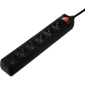 Hama 137265 Verlängerungskabel 3 m 6 AC-Ausgänge Indoor Schwarz