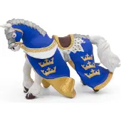 Papo Blauw paard van koning Arthur - H: 14 cm - - OneSize - Speelgoedfiguren
