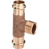 Viega Technologie voor pijpaansluitingen, T-stuk Sanpress 2217.1 28xR 3/4x28mm, RG o Siliziumbr., SC-Con. (T-aansluiting)