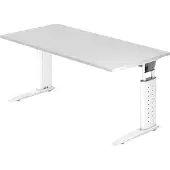 Hjh OFFICE PRO UNDA 16 W - 160 x 80 Tafelhoogte I In hoogte verstelbaar Wit/Wit