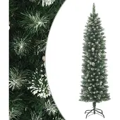 vidaXL Kunstkerstboom smal met standaard 210 cm PVC