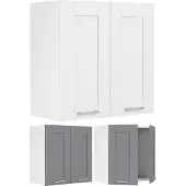 Hioshop Colura keuken bovenkastje 60 cm 2 deuren antracietgrijs, wit.